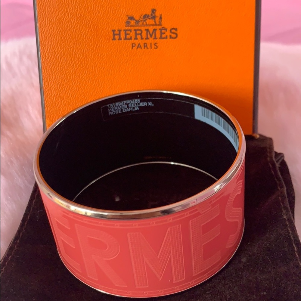 Hermès Sellier XL Rose Dahlia Bangle